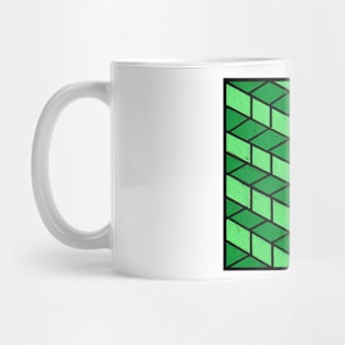 Green Steps Geometric Abstract Acrylic Painting Mug